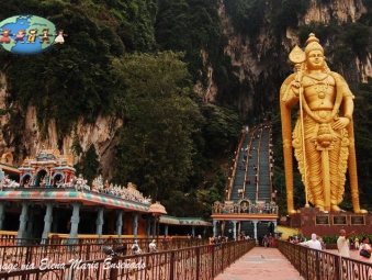 Devotees climb the steps of the Batu Cave, Malaysia