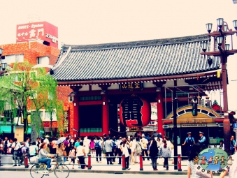 Japanese visit the Buddhist Senso-ji Temple (Asakusa Kannon Temple) in Tokyo