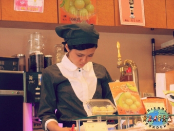 Japanese waitress in a cafe in Ikebukuro district of Tokyo