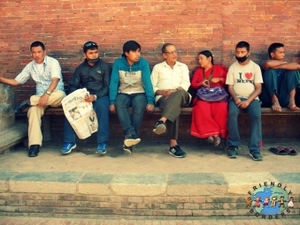 Nepali people catch their breath on a Sunday afternoon in Kathmandu