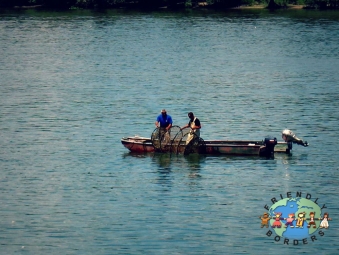 Serbian fisherman on the Danube River in Belgrade