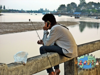 Fisherman in Surabaya, Indonesia