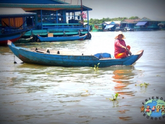 A Khmer woman at the floating village of Kampong P'lu